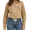 Women's Western Snap Work Long Sleeve Shirt