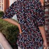 Womens Puff Half Sleeve Summer Tunic Tops Casual Chest Pleated Shirts Work Blouse for Women Dressy