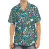 Cartoon Science Men's Casual Shirts Short Sleeve Button Down Shirt Regular-Fit Tops S