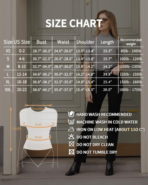 Women's Mock Turtle Neck Slim Fit Half Elbow Short 3/4 Short Long Sleeve T Shirts Tight Tops Tee
