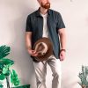 Men's Casual Button Down Shirts Short Sleeve Textured Summer Beach Shirts