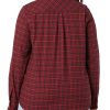Women's Classic-Fit Long-Sleeve Lightweight Plaid Flannel Shirt