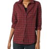 Women's Classic-Fit Long-Sleeve Lightweight Plaid Flannel Shirt