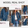 Womens Corduroy Button Down Shirts Boyfriend Long Sleeve Oversized Blouses Tops