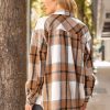Womens Fall Outfits Fashion Clothes Shackets Flannel Plaid Button Down Long Sleeve Shirts Jackets