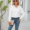 Linen Shirts for Women Button Down Shirts Wrinkle Free Long Sleeve Dress Shirts Cotton Work Office Blouse Tops