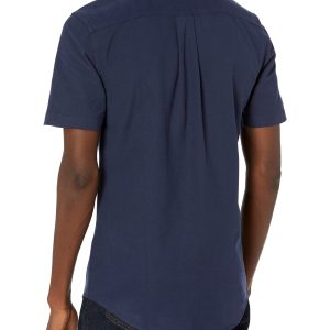 Men's Button-Up Shirts - Slim-Fit Short-Sleeve Pocket Oxford - Comfort and Style