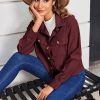 Womens Fashion Cropped Shackets Corduroy Button Down Crop Jackets Tops Long Sleeve Shirts Trendy 2025