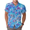 Mystical Mushroom Casual Hawaiian Shirt, Summer Mushroom Print Button Shirt, Birthday Gifts