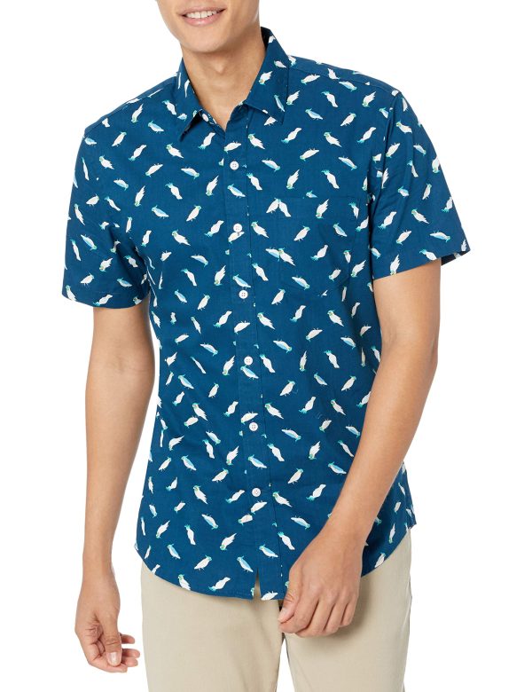 Slim-Fit Men's Short Sleeve Button Down Shirt