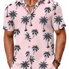 Mens Hawaiian Shirt Short Sleeve Button Down Shirts Tropical Floral Summer Beach Shirts