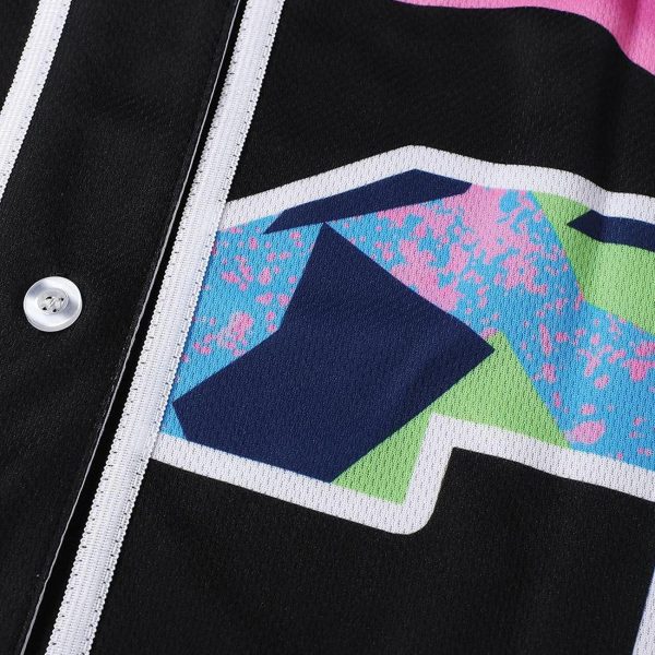 90s Clothing for Women,Unisex Hip Hop Outfit for Party,Bel Air Baseball Jersey,Short Sleeve Button Down Shirt