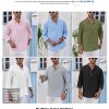 Mens Linen Shirts Casual Cotton 3/4 Sleeve Regular-Fit Henley T-Shirt Summer Lightweight Beach Yoga Tops