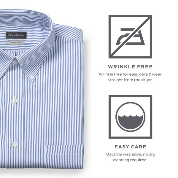 Men's Dress Shirt Regular Fit Pinpoint Stripe