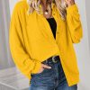 Waffle Knit Button Down Shirts for Women Dressy Casual Work Tops Long Sleeve Loose Fit Shacket with Pocket