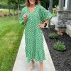 Womens Loose Fit Casual Summer V Neck Half Sleeve Bohemian Geometric Pattern Maxi Long Dresses