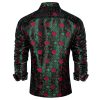 Mens Silk Paisley Dress Shirts,Long Sleeve Button Down Shirt Casual Regular Fit Shirt for Men Wedding Party