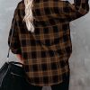 Oversized Flannel Shirt Women Long Sleeve Plaid Button Buffalo Shirt Blouse Tops with One Pocket