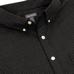 Men's Big and Tall Wrinkle Free Short Sleeve Button Down Check Shirt