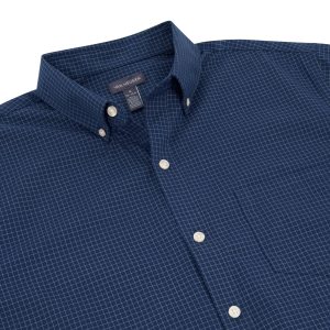 Men's Wrinkle Free Short Sleeve Button Down Check Shirt