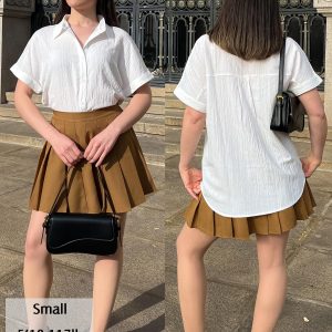 Womens Button Down Shirts Casual Short Sleeve Dress Shirt Textured Collared Summer Work Blouse