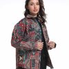 Aztec Shacket Fall Jacket Brocade Jacquard Ethnic Plaid Print Button Down Shirt for Men Women Casual Spring Coat