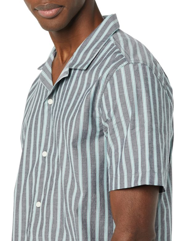 Men's Vacation Cotton Button-Down Resort Shirt, Short Sleeve