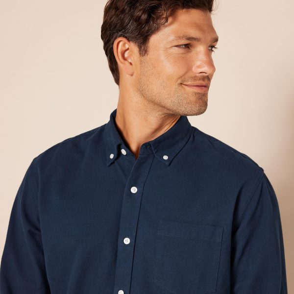 Men's Long Sleeve Shirts Casual - Regular-Fit Pocket Oxford