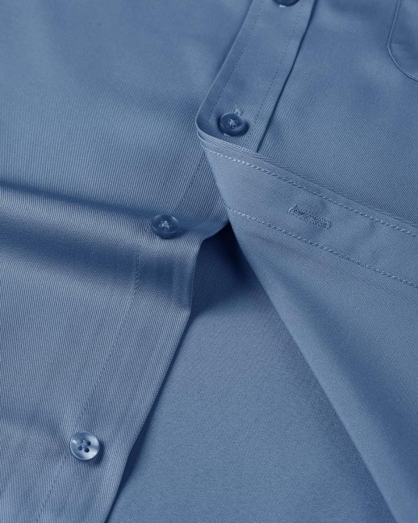 Mens Short Sleeve Dress Shirts Wrinkle Free Solid Casual Button Down Shirts with Pocket