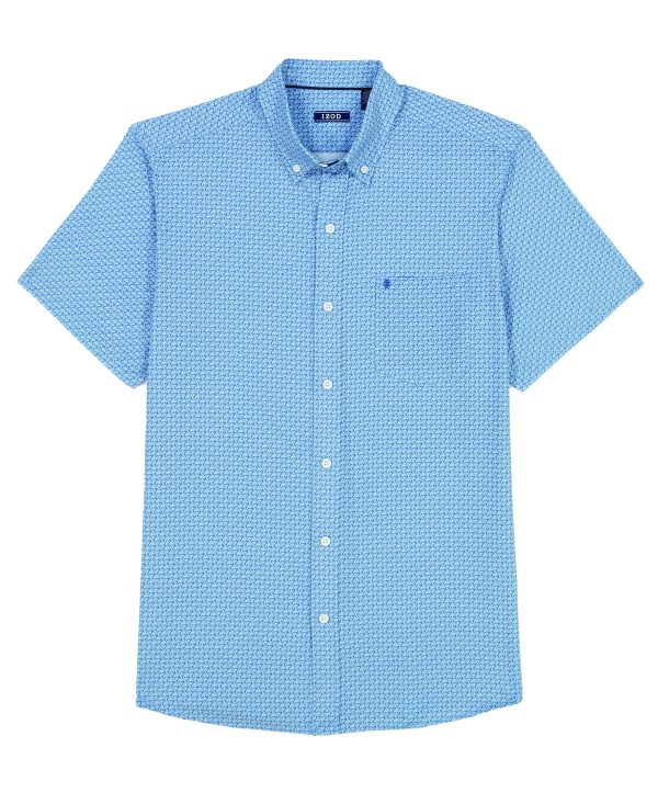 Mens Breeze Short Sleeve Button Down Patterned Shirt