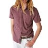 Women's Men's Linen Short Sleeve Button Up Shirt