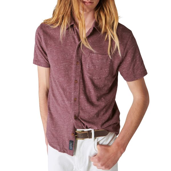 Women's Men's Linen Short Sleeve Button Up Shirt