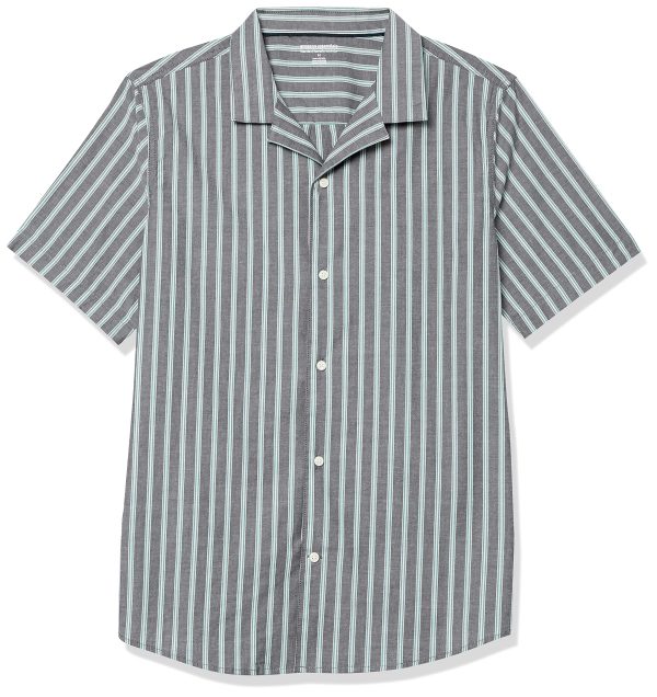 Men's Vacation Cotton Button-Down Resort Shirt, Short Sleeve