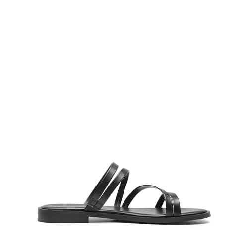 Women's Clear Studded Rhinestone Slide Sandals Slip on Open Toe Cute Flat Sandals for Summer