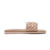 Women's Square Open Toe Slide Sandals Cute Slip on Braided Slides Flat Sandals for Summer