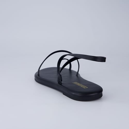 CHAI Women’s Strappy Sandals – Flat Sandals for Women, Comfortable Beach Sandals, Summer Slip-On Shoes, Casual Dressy Sandals