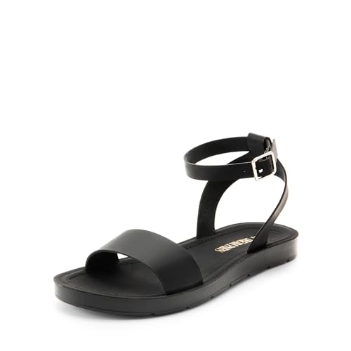 Women’s One Band Ankle Strap Buckle Flat Sandals