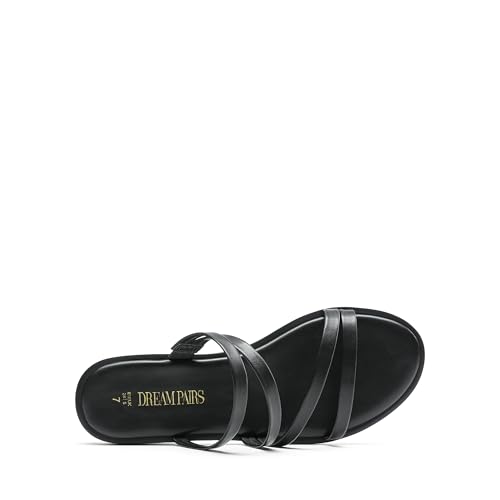 Women's Clear Studded Rhinestone Slide Sandals Slip on Open Toe Cute Flat Sandals for Summer