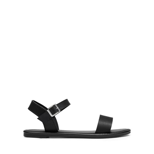 Women's Ankle Strap Flat Sandals Open Toes One Band Buckle Summer Dressy Sandals