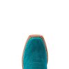 Womens Futurity Boon Croc Snip Toe Pull On Dress Boots Knee High Low Heel 1-2" - Blue, Brown