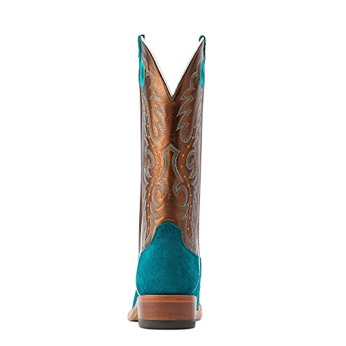 Womens Futurity Boon Croc Snip Toe Pull On Dress Boots Knee High Low Heel 1-2" - Blue, Brown