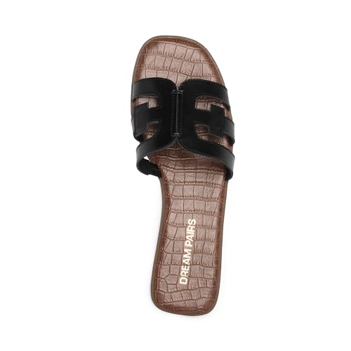 Women's Slip-on Slides Open Toe Dressy Flat Slide Sandals Fashion Classic Summer Beach Slippers