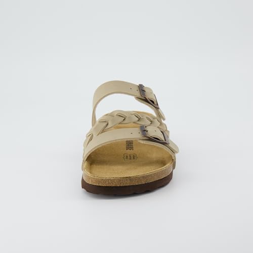 Women's Lizzy Cork Footbed Sandal - Comfortable, Adjustable Straps, Arch Support, Wide Widths Available, Boho Chic Summer Slides