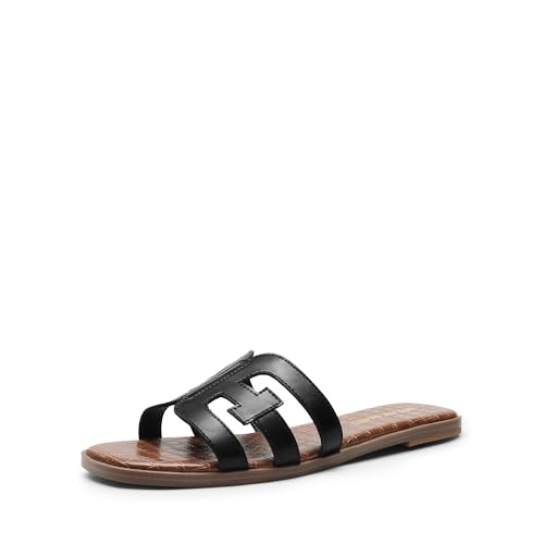 Women's Slip-on Slides Open Toe Dressy Flat Slide Sandals Fashion Classic Summer Beach Slippers
