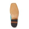 Womens Futurity Boon Croc Snip Toe Pull On Dress Boots Knee High Low Heel 1-2" - Blue, Brown