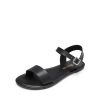 Women's Ankle Strap Flat Sandals Open Toes One Band Buckle Summer Dressy Sandals