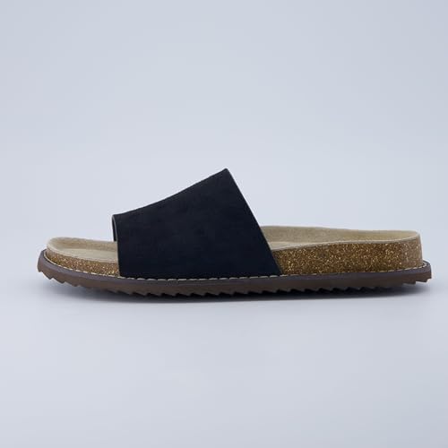 Ritual Women’s Slide Sandal – Suede Slip-On with Cork Footbed, Contoured Insole & Flexible Lightweight Outsole