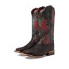 Women's Frontier Farrah Western Boot - Chocolate Floral Emboss/Wild Rose Print, 9.5 Medium
