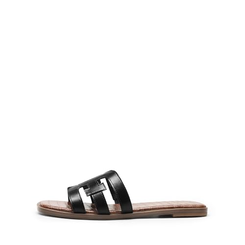 Women's Slip-on Slides Open Toe Dressy Flat Slide Sandals Fashion Classic Summer Beach Slippers