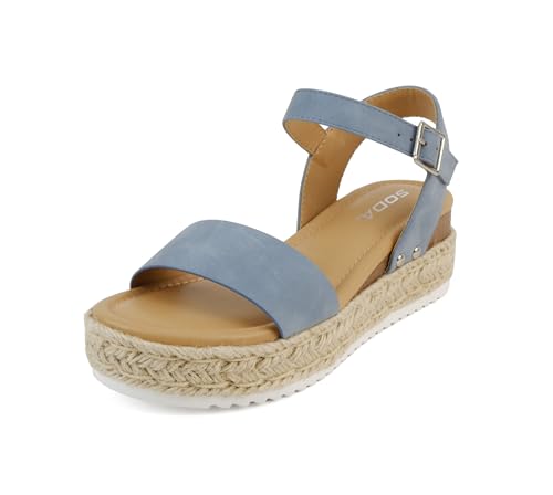 CLIP ~ Women Open Toe Ankle Strap Platform Espadrille Sandal